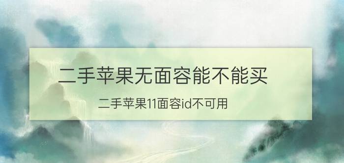 二手苹果无面容能不能买 二手苹果11面容id不可用？